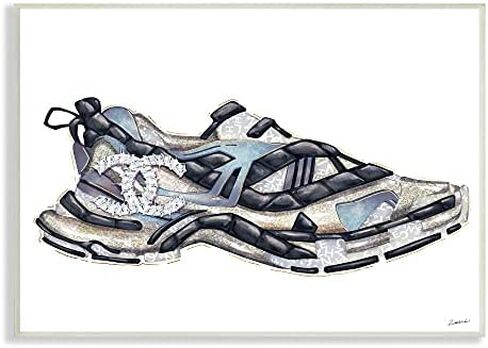 Stupell Industries Glam Fashion Running Shoe Sports Chic Sneaker, Designed by Ziwei Li Wall Plaque, 10 x 15, Multi-Color in Saudi Arabia