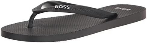 BOSS Men's Big Logo Flip Flops Slipper, Black Oil, 8-9 in Saudi Arabia