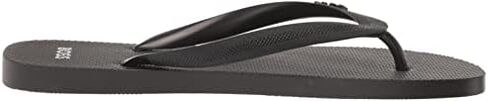 BOSS Men's Big Logo Flip Flops Slipper, Black Oil, 8-9 in Saudi Arabia
