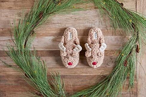 Dearfoams Funny Ugly Christmas Sweater Holiday Scuff Slipper, Men's Reindeer, X-Large in Saudi Arabia