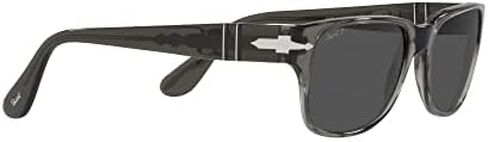 Persol PO3288S Rectangle Sunglasses, TRASPARENT Taupe Grey/Polar Black, 55mm in Kuwait
