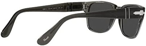 Persol PO3288S Rectangle Sunglasses, TRASPARENT Taupe Grey/Polar Black, 55mm in Kuwait
