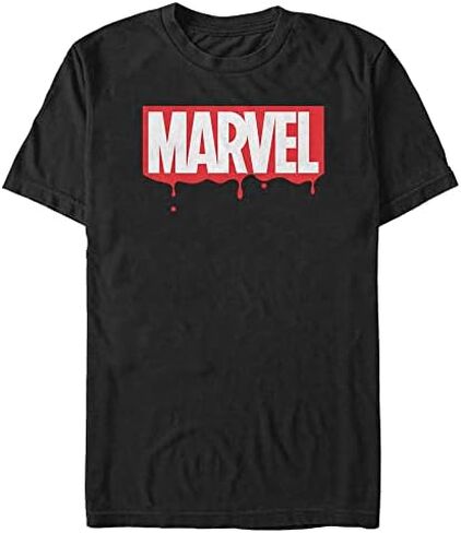 تي شيرت Marvel Big & Tall Classic Big Drip للرجال بأكمام قصيرة، أسود، 3X-Large in Kuwait
