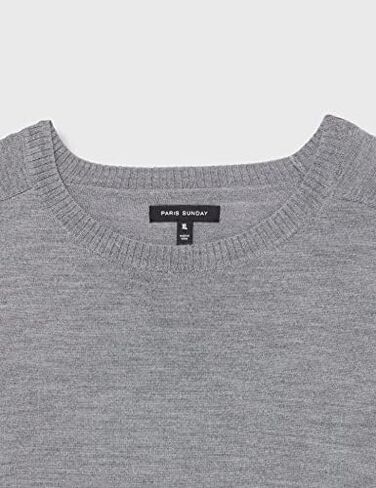PARIS SUNDAY Men's Crewneck Sweater, Heather Grey, Medium in Saudi Arabia