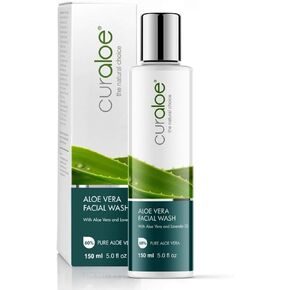 Curaloe Aloe Vera Facial Wash Women and Men Natural Cleanser | Skin Care | 60% Pure Organic Aloe Enriched | Acne Treatment | Opens Pores | Low Foaming | Removes Impurities in Saudi Arabia