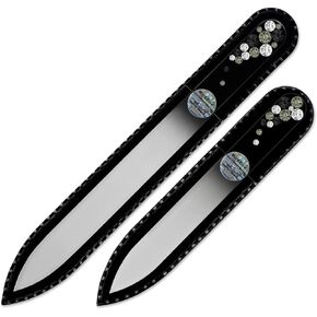 Best gifts for women - Mont Bleu Set of 2 Glass Nail Files Hand Decorated with crystals - handmade gifts - Nail Filer Kit - Excellent Nail Filing Tools - Washable Nail Files in Saudi Arabia