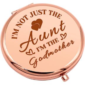 Godmother Gift from Godchild Christian Gift Compact Makeup Mirror Godmother Gift for Women Godmother Announcement Gift Baptism Gift for Aunt Folding Makeup Mirror Christmas Mothers Day Birthday Gift