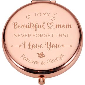 هدية للأم من الابنة، هدايا عيد ميلاد الأم، I Love You Mom، هدايا مرآة مدمجة باللون الذهبي الوردي، هدايا للأم، هدايا عيد ميلاد عاطفية لعيد الأم، أفضل هدايا للأم من الابن in Saudi Arabia