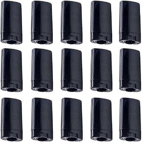 Minsily 20 PCS 15ml Empty Plastic Oval Deodorant Containers Oval Lip Balm Tubes 0.5 Oz Deodorant Sticks Containers Oval Twist-Up Tubes BPA-Free for DIY Homemade Crayon Chapstick Vials Holder(Black)