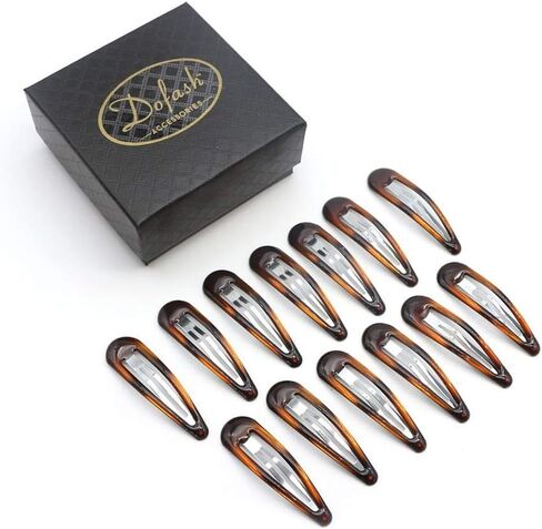 Dofash 20Pcs 5CM/2IN Metal Brown Snap Hair Clips for Women Small Hair Clips for thick Hair Barrettes Hair Clups Hair Accessories for Women (Brown) in Saudi Arabia