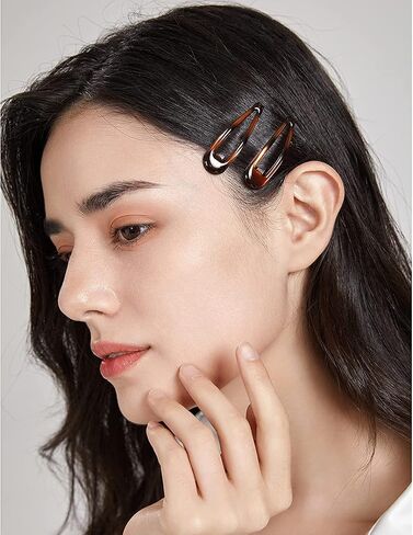 Dofash 20Pcs 5CM/2IN Metal Brown Snap Hair Clips for Women Small Hair Clips for thick Hair Barrettes Hair Clups Hair Accessories for Women (Brown) in Saudi Arabia