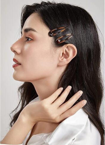 Dofash 20Pcs 5CM/2IN Metal Brown Snap Hair Clips for Women Small Hair Clips for thick Hair Barrettes Hair Clups Hair Accessories for Women (Brown) in Saudi Arabia