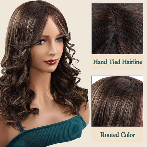 شعر مستعار بني طويل من NATAGHAIR مع غرة شعر بشري - شعر مستعار مستقيم 100% شعر ريمي بكر مجعد للنساء البيضاوات والسود ذو مظهر طبيعي، شعر مستعار بديل in Saudi Arabia