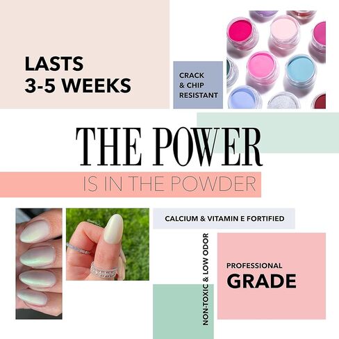 مجموعة بودرة غمس الأظافر من ريفيل - مجموعة بودرة غمس الكروم، مجموعة مانيكير مع مسحوق أظافر غمس ومجموعة سائل مسحوق غمس in Kuwait