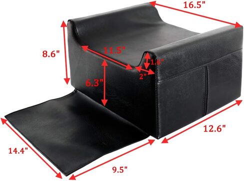 Salon Beauty Spa Equipment Styling Barber Chair Booster Seat, Black Leather Highchairs Auxiliary Heightening Seats for Hair Cutting in Saudi Arabia