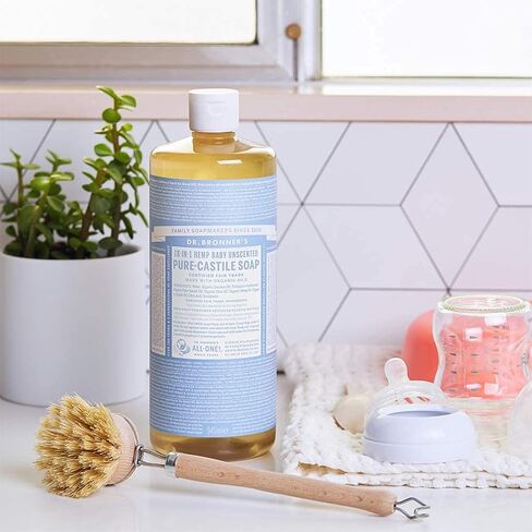 Dr. Bronner's - Pure-Castile Liquid Soap (32 Ounce Variety 3-Pack) Peppermint, Baby Unscented, Lavender - Made with Organic Oils, 18-in-1 Uses: Face, Body, Hair, Laundry, Concentrated, Vegan in Kuwait