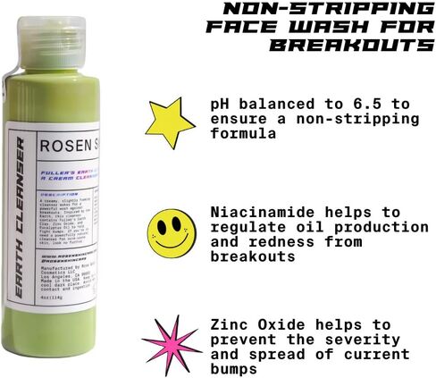 ROSEN Earth Cleanser | Face Wash for Acne and Breakouts | Zinc Oxide and Niacinamide Cleanser in Kuwait
