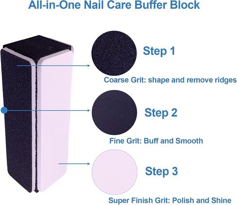 Nail Buffer Block (10 Pack), Nail Shine Buffers Blocks Files for Natural and Acrylic Nails, All-in-One Nail Smoother Buffing Block Polisher Fingernail File 100/600/3000 Grit for Buffing Shinning in Saudi Arabia