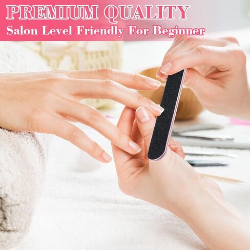 200 Pcs Nail Files 100/180 Grit Double Sided Nail Files Reusable Emery Boards for Acrylic and Natural Nails Black Nail Buffering Files Professional Manicure Tools for Home and Salon in Saudi Arabia