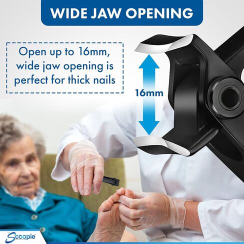 Ultra Wide Jaw Nail Clippers for Thick Toenail and Fingernails with Nano Fiber Nail File (Large, Black), 15mm Opening Cutters for Large Hands and Feet, Manicure Set and Pedicure Kit, Men & Women in Saudi Arabia