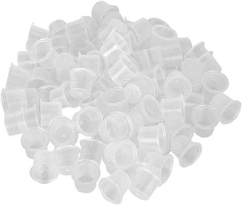 AKOAK 200 Pcs Disposable Plastic Tattoo Ink Caps Cups for Tattoo Ink Tattoo Supplies（Sizes #8 Small） in Saudi Arabia