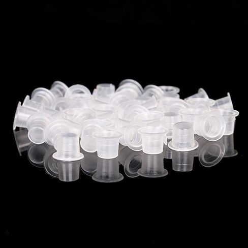 AKOAK 200 Pcs Disposable Plastic Tattoo Ink Caps Cups for Tattoo Ink Tattoo Supplies（Sizes #8 Small） in Saudi Arabia