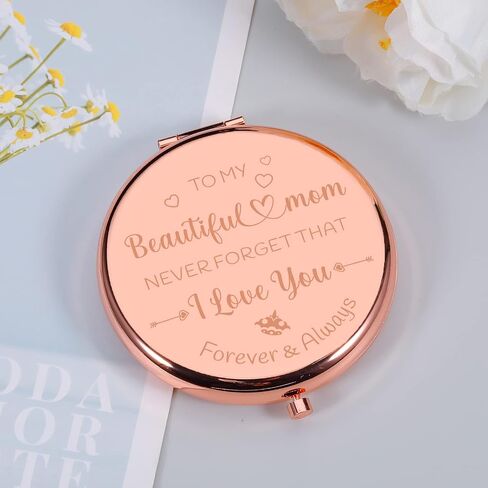 Gift for Mom from Daughter Mom Birthday Gifts I Love You Mom Rose Gold Compact Mirror Gifts for Mom Mom Gifts for Birthday Sentimental Gifts for Mothers Day Best Mom Mother Gifts for Mom from Son in Saudi Arabia