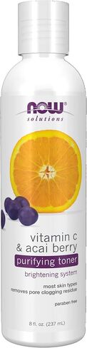 NOW Solutions, Vitamin C and Acai Berry Purifying Toner, Brightening System, Removes Pore-Clogging Residue, 8 Fl Oz (Pack of 1) in Saudi Arabia