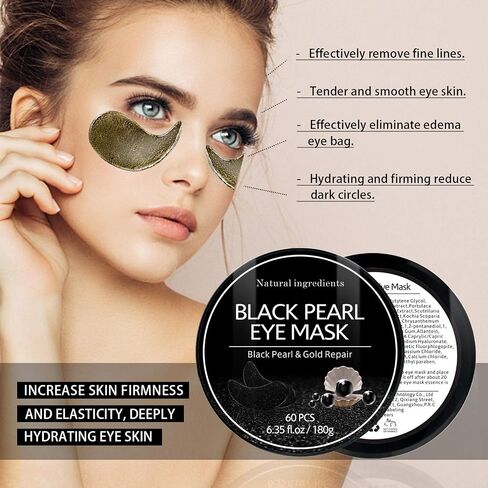 Under Eye Patches, 24K Gold Eye Mask, 60PCS Under Eye Mask, Collagen Gel Pads Patch Treatments for Lighten Wrinkles Puffy Eyes Dark Circles Anti-Aging Moisturizing, Fine Lines Eye Bags Women Men in Kuwait