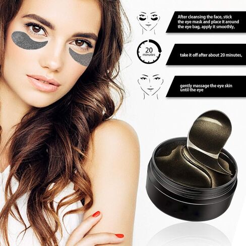 Under Eye Patches, 24K Gold Eye Mask, 60PCS Under Eye Mask, Collagen Gel Pads Patch Treatments for Lighten Wrinkles Puffy Eyes Dark Circles Anti-Aging Moisturizing, Fine Lines Eye Bags Women Men in Kuwait