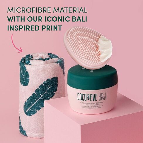 مجموعة ذاتس ايه راب من كوكو اند ايف قناع للشعر وفرشاة لتخفيف التشابك ومنشفة شعر بألياف ميكرو من أجل كل أنواع الشعر in Kuwait