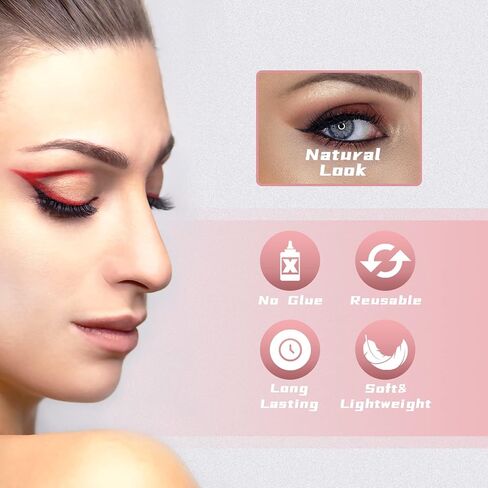 رموش مغناطيسية مع ملاقط وكحل مقاوم للماء، رموش مغناطيسية ثلاثية الأبعاد قابلة لإعادة الاستخدام، مجموعة رموش مغناطيسية ذات مظهر طبيعي مع 5 أنماط رموش طويلة مثيرة من فرو المنك الصناعي، بدون غراء (10 أزواج) in Kuwait