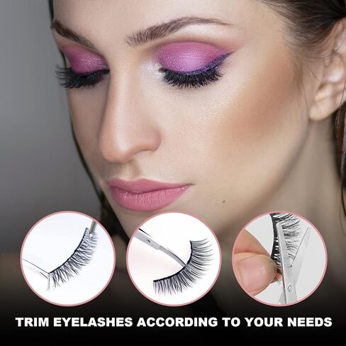 رموش مغناطيسية مع ملاقط وكحل مقاوم للماء، رموش مغناطيسية ثلاثية الأبعاد قابلة لإعادة الاستخدام، مجموعة رموش مغناطيسية ذات مظهر طبيعي مع 5 أنماط رموش طويلة مثيرة من فرو المنك الصناعي، بدون غراء (10 أزواج) in Kuwait