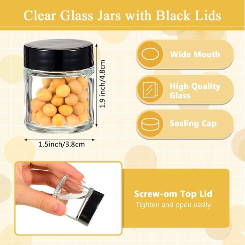 60 Pieces Glass Jars with Lids Clear Small Mason Jars Empty Round Glass Spice Jars Wide Mouth Canning Jars Storage Refillable Empty Cosmetic Containers for Lotions Cream Powders Beauty Product (1 oz) in Saudi Arabia