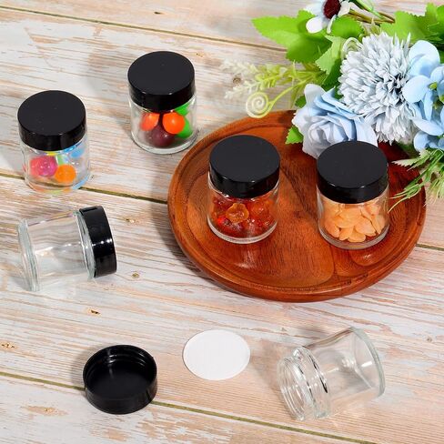 60 Pieces Glass Jars with Lids Clear Small Mason Jars Empty Round Glass Spice Jars Wide Mouth Canning Jars Storage Refillable Empty Cosmetic Containers for Lotions Cream Powders Beauty Product (1 oz) in Saudi Arabia