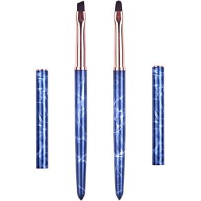 واي سي واي ان 2 قطعة من فرش فن الاظافر، فرشاة بيضاوية ومائلة لتنظيف الاظافر، فرشاة مانيكير فرنسية احترافية لصالونات التجميل والمنزل والمانيكير بنفسك in Kuwait