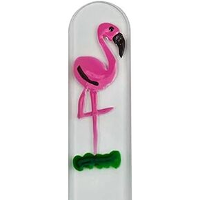 Classy Nail Files Flamingo Hand Painted Genuine Czech Republic Crystal Nail File with Matching Acrylic Case - Medium in Saudi Arabia