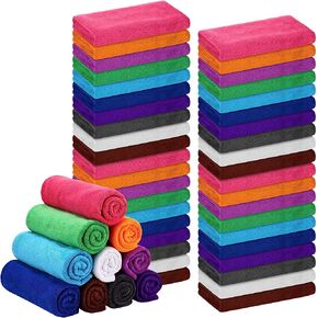 Kinlop 50 Pieces Large Bleach Proof Microfiber Salon Hair Towels Bulk Bleach Resistant Absorbent Hair Drying Stylist Towel for Hand Salon Spa Home Gym Yoga Bath Estheticians, 30 x 14 Inch, 10 Colors in Saudi Arabia
