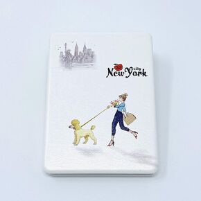 Girls & Women Fashion Elegant New York Souvenir Rectangle Travel Mirror Hand Mirror Cosmetic Makeup Compact Mirror (JMR-270801J)