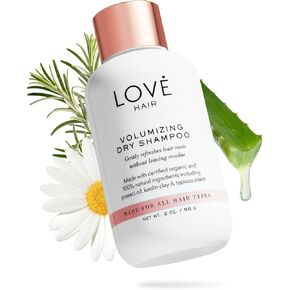 Love Hair - شامبو جاف مكثف، شامبو للشعر الجاف الفاخر، شامبو جاف للشعر المجعد، مستقيم، وجميع أنواع الشعر، طبيعي بالكامل، خالي من الكبريتات، نباتي ولم يتم الإساءة إلى الحيوانات لتصنيعه، 2 أونصة in Saudi Arabia
