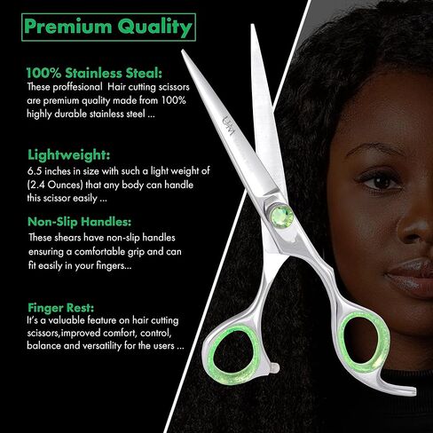 UM Supplies Professional Hair Scissors – Premium Grade Hair Shears | 6.5" Stainless Steel hair cutting Barber scissors for Women/Men/Barber/Pets in Kuwait