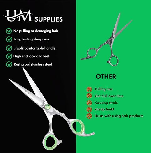 UM Supplies Professional Hair Scissors – Premium Grade Hair Shears | 6.5" Stainless Steel hair cutting Barber scissors for Women/Men/Barber/Pets in Kuwait