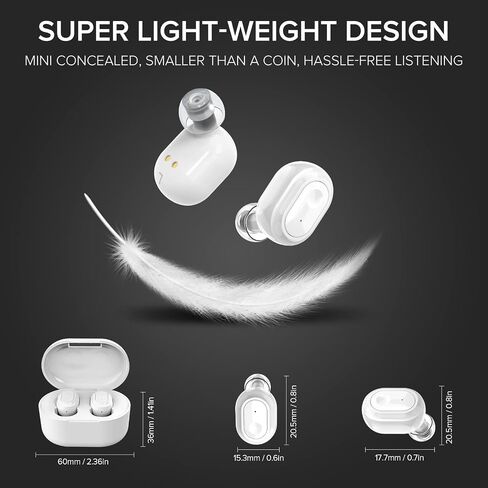 Hearing Aids with Portable Charging Case, Enhanced Hearing Amplifier for Both Ears, Noise Reduction, Rechargeable, in-Ear Hearing Devices for Seniors and Adults in Saudi Arabia