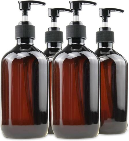 Empty Plastic Bottles with Pump Dispenser and 6pcs Labels Included, Refillable Travel Containers for Hand sanitizer Shampoo Lotion, etc - No BPA/Paraben, 500ml/16.9oz (3 Pack) in Saudi Arabia