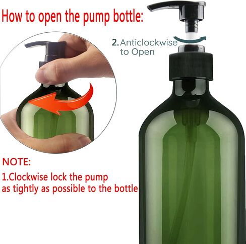 Empty Plastic Bottles with Pump Dispenser and 6pcs Labels Included, Refillable Travel Containers for Hand sanitizer Shampoo Lotion, etc - No BPA/Paraben, 500ml/16.9oz (3 Pack) in Saudi Arabia