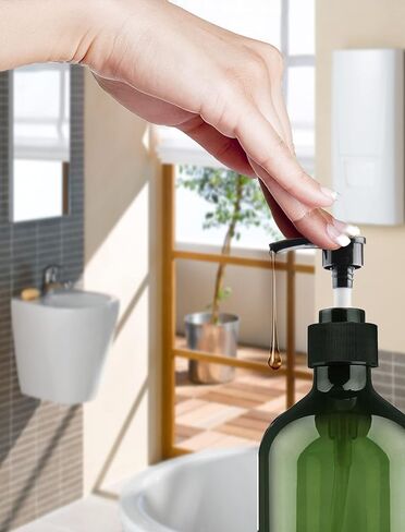 Empty Plastic Bottles with Pump Dispenser and 6pcs Labels Included, Refillable Travel Containers for Hand sanitizer Shampoo Lotion, etc - No BPA/Paraben, 500ml/16.9oz (3 Pack) in Saudi Arabia