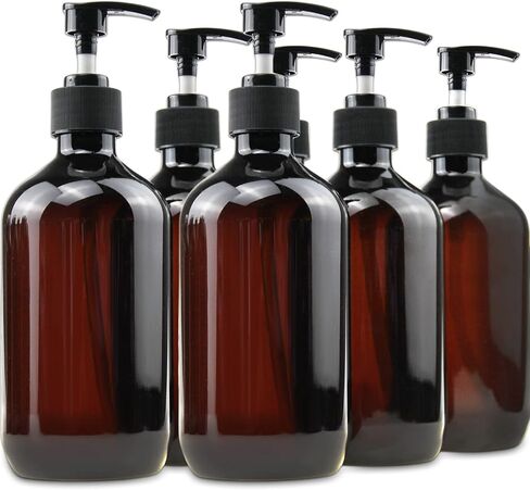 Empty Plastic Bottles with Pump Dispenser and 6pcs Labels Included, Refillable Travel Containers for Hand sanitizer Shampoo Lotion, etc - No BPA/Paraben, 500ml/16.9oz (3 Pack) in Saudi Arabia