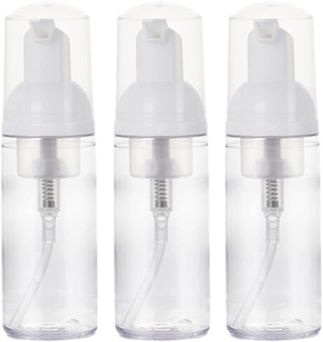 3 قطع من زجاجات مضخة رغوية للسفر من البلاستيك الرغوي، موزع مضخة بحجم السفر، زجاجة فارغة شفافة، صابون رغوي/غسول الوجه/منظف الوجه، 1.7 أونصة in Kuwait