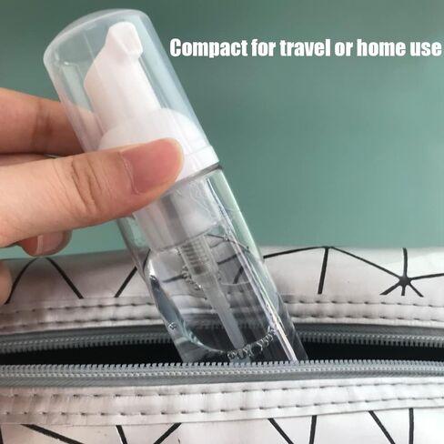 3 قطع من زجاجات مضخة رغوية للسفر من البلاستيك الرغوي، موزع مضخة بحجم السفر، زجاجة فارغة شفافة، صابون رغوي/غسول الوجه/منظف الوجه، 1.7 أونصة in Kuwait