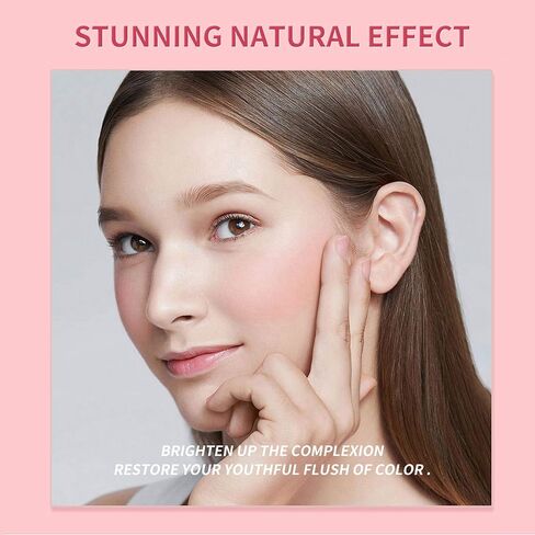 FANICEA 4 ألوان أحمر الخدود للخدود والشفاه غير اللامعة ثلاثية الأبعاد خافي عيوب الوجه وتسليط الضوء على مقاوم للماء يدوم طويلاً، كريم أساس طبيعي ناعم، مجموعة مكياج B in Kuwait